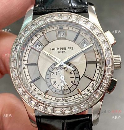 TW Copy Patek Philippe Annual Calendar Cal.240 Diamond Bezel Watches
